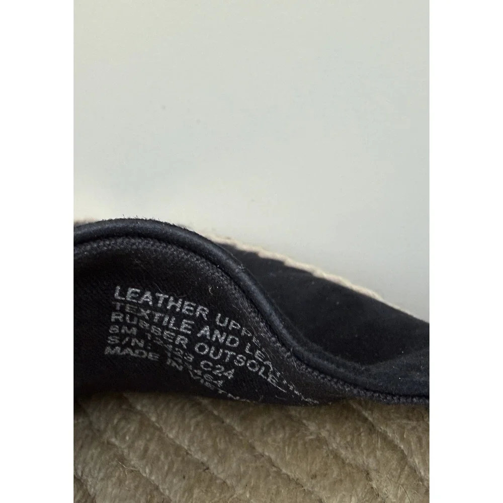 Tory Burch Espadrille Black Platform Slides Leather Suede Chunky Resort Luxury